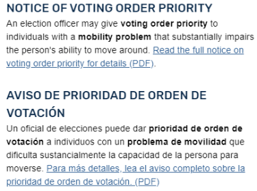 Notice of Voting Order Priority